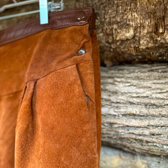 Vintage Jon Lawrence leather suede wide leg Gaucho size 18 - Picture 5 of 6